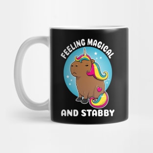 Feeling magical and stabby Cartoon Capybara Unicorn Mug